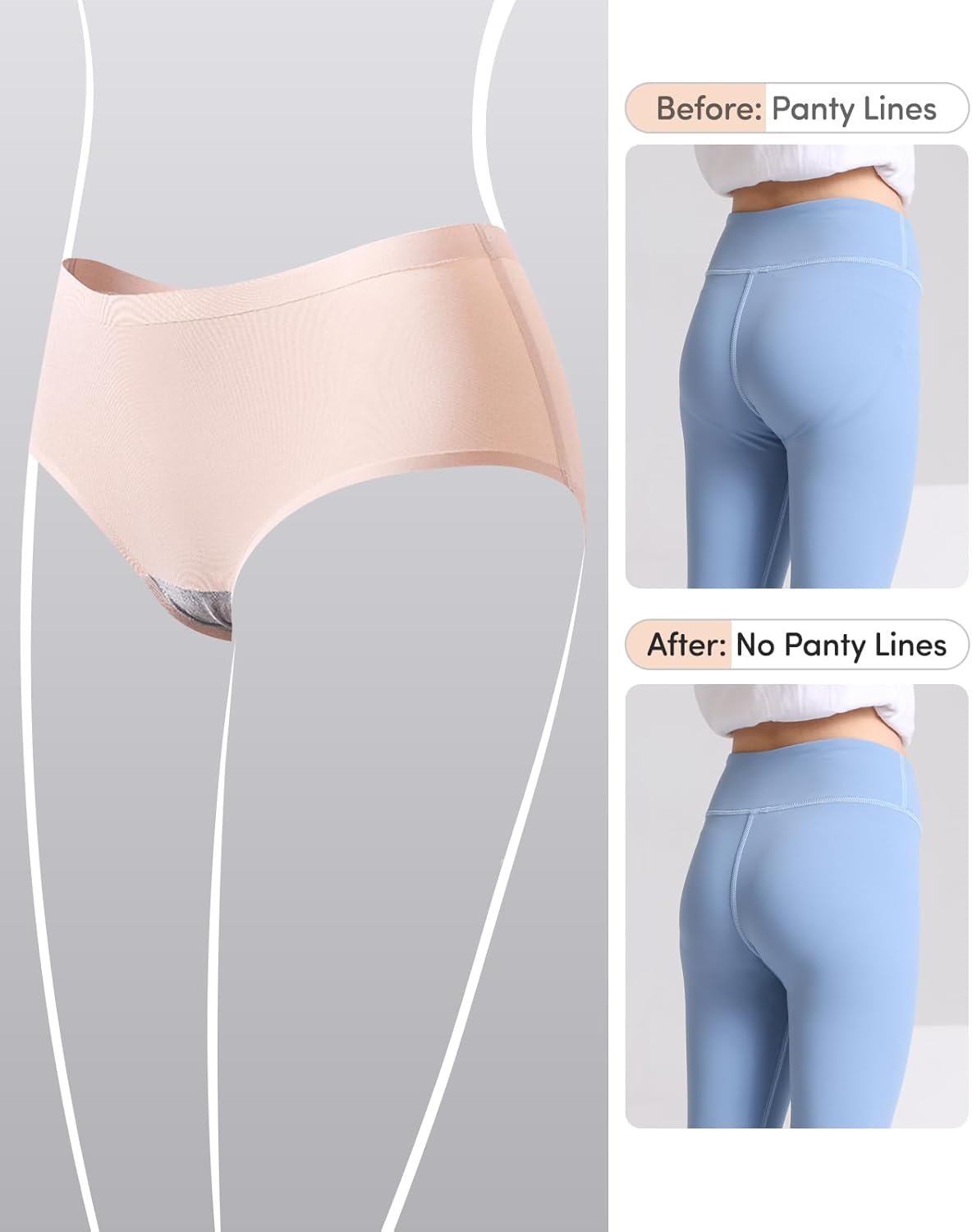 Domee Teen Girls Seamless Underwear No Show Panties Pack of 6 Invisible Briefs - Image 2