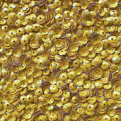 5mm Cup Sequins Golden Yellow Crystal Rainbow Iris Duo Reversible Made in USA