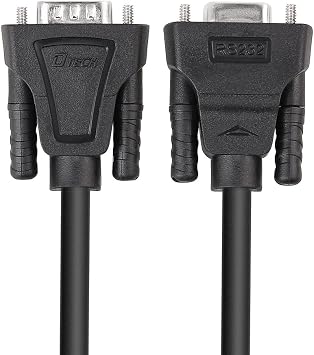 DTECH 2m DB9 RS232 Serial Cable Male to Female Computer Monitor Cable 9 Pin Null Modem Extension Cord for PC Data Communication(6feet,Black