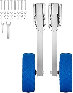 10 Boat Launching Wheels 350 LBS Loading Capacity Inflatable Boat Launch Stainless Steel Wheels for Sailing Boat Rowing Boat and Inflatable Dinghy Boat