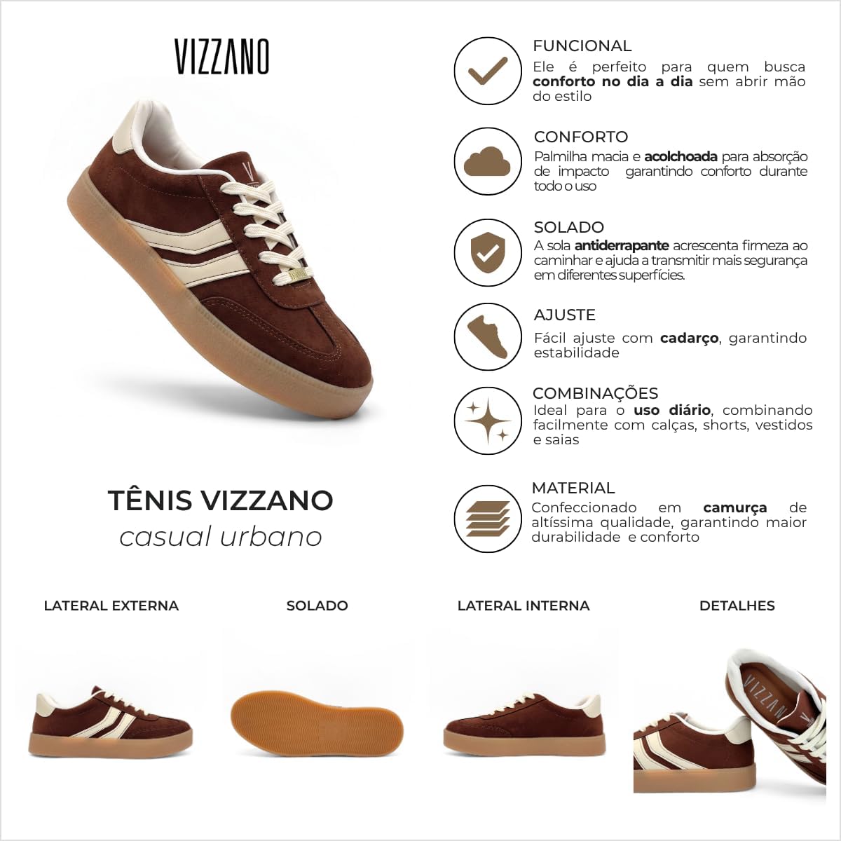 Vizzano Tênis Feminino Plataforma Camurça Confortável Vizzano Tênis Feminino Plataforma Camurça Confortável
