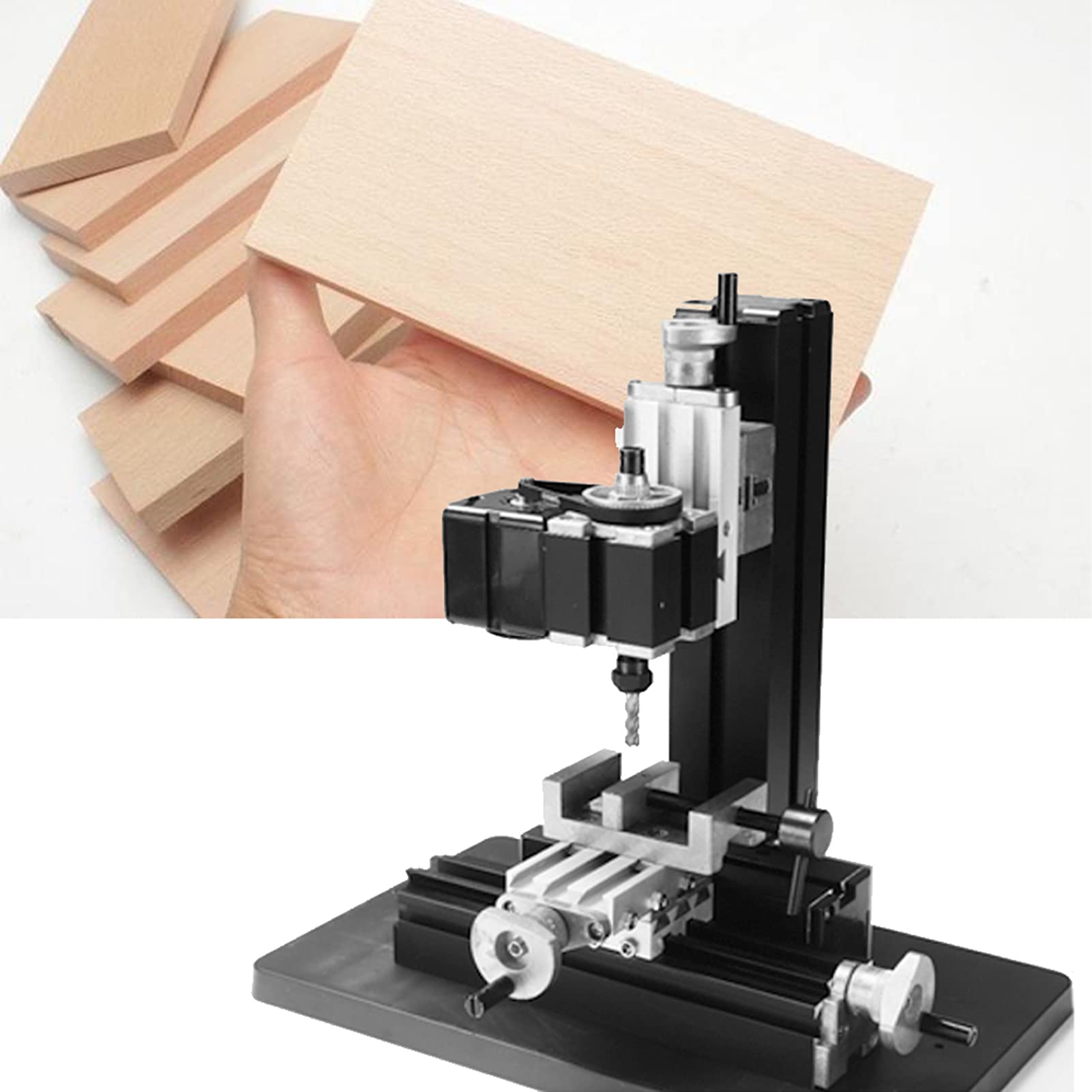 Mini Metal Lathe, X Y Z Slider Stroke Z8000M 8 In 1 24W 20000Rpm Benchtop Wood Lathe for Hobby Sience Education Modelmaking for Woodworking