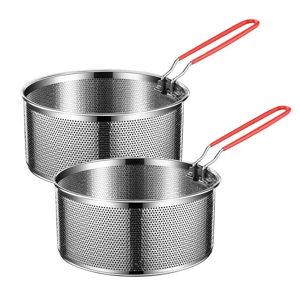 Frites à Frire Outil de Cuisson Panier à friture en Acier Inoxydable for Nouilles Fryer Basket