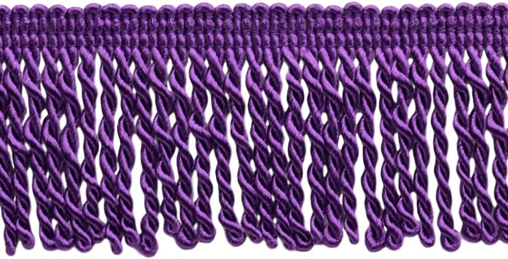 DÉCOPRO 2 1/2" (6cm) Bullion Fringe Trim # EF25, Dark Violet Purple #188 (Royal Purple) 10 Yard Value Pack (30 ft/9.5m)