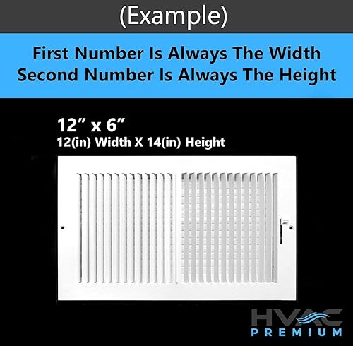 Miniatura 6 de 10 pulgadas de ancho x 8 pulgadas de alto de acero estampado de 2 vías - Cubierta de ventilación - Registro de rejilla - Pared lateral o techo -