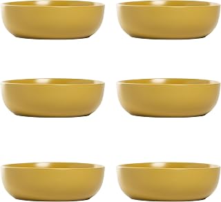Wazee Matte Coupe Dinnerware, Bowl, Yellow, Set of 6