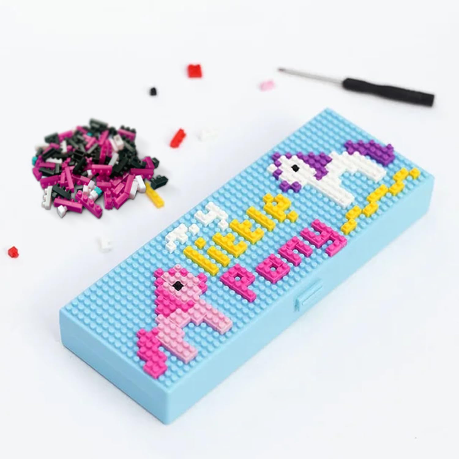 Party Propz Polypropylene Cute Pencil Box for Kids - Blue Play Pencil Box for Kids Building Blocks Pencil Box Pencil Box for Girls for School DIY Pencil Cases for Kids School Stationery Box for Boys (B0CRRW6WMP) Amazon Price History, Amazon Price Tracker