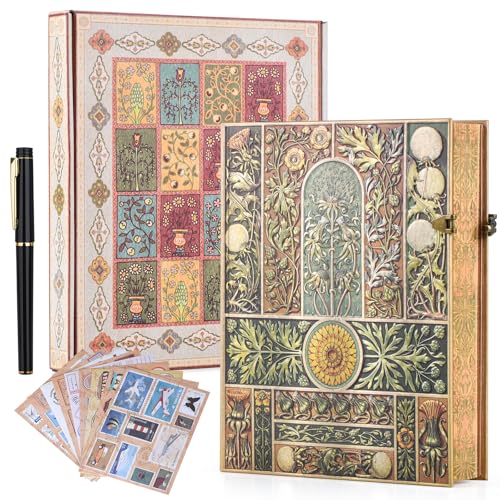 Journal de voyage vintage 3D Verdant Voice ligné et gravé