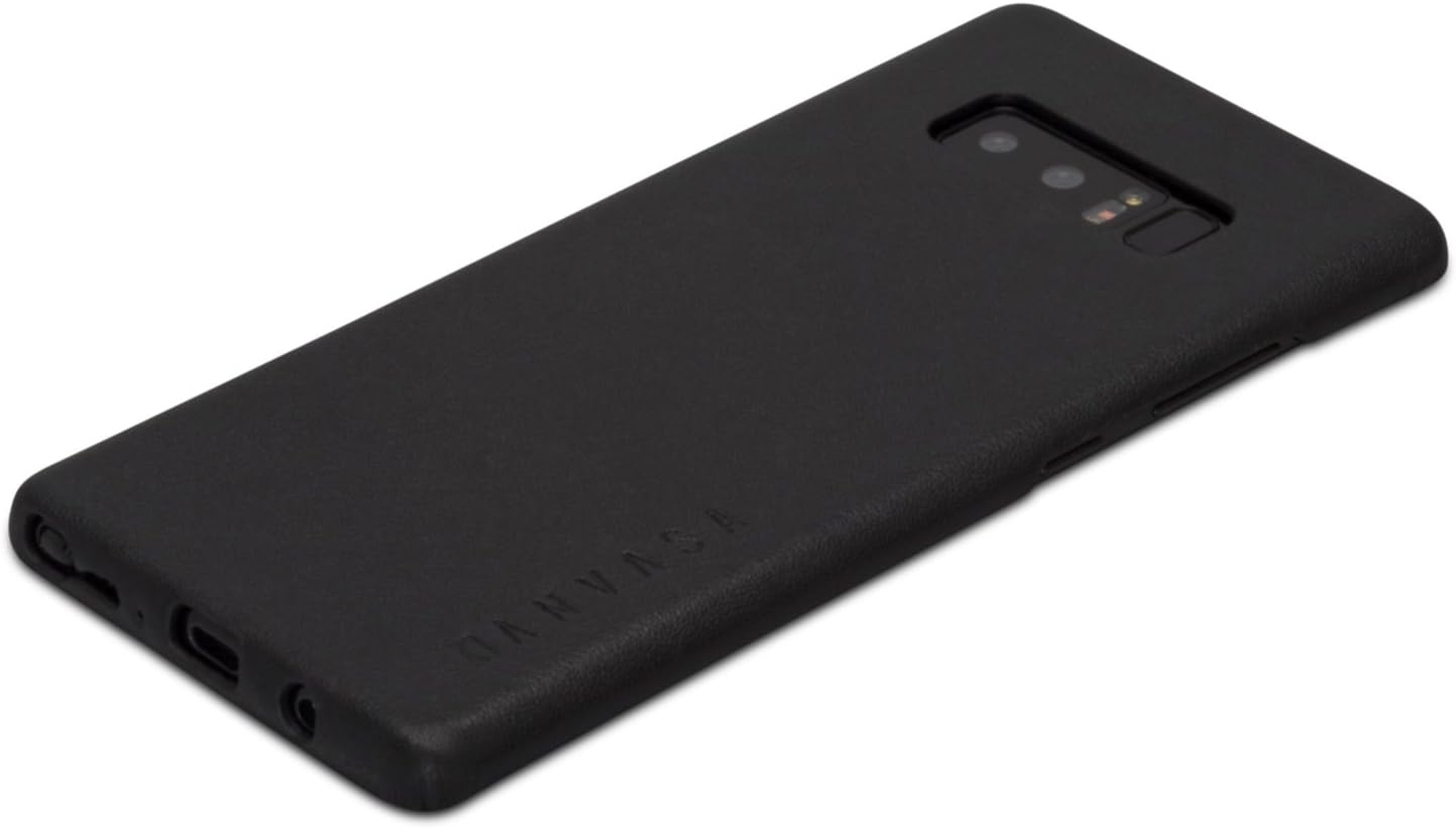 KANVASA Galaxy Note 8 Leather Case Black One Back Cover for Samsung Galaxy Note 8 (6.3") - Back Case Luxury Pouch made from real Genuine Leather - Optimal Protection & Premium Leather - Ultra Thin