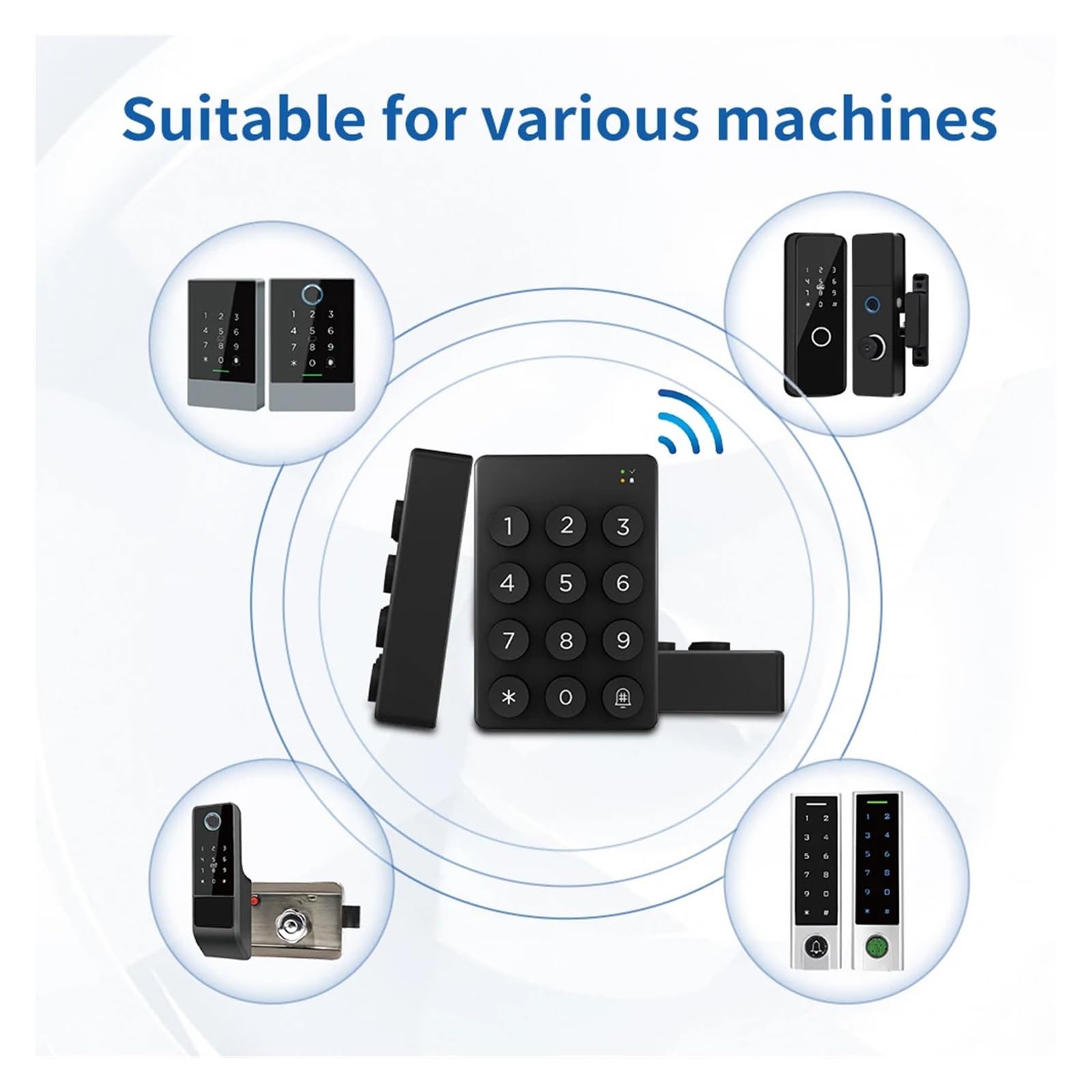 Teclado inalámbrico con código de dígitos y desbloqueo por aplicación Bluetooth compatible cerraduras electrónicas inteligentes, Ajuste estándar europeo