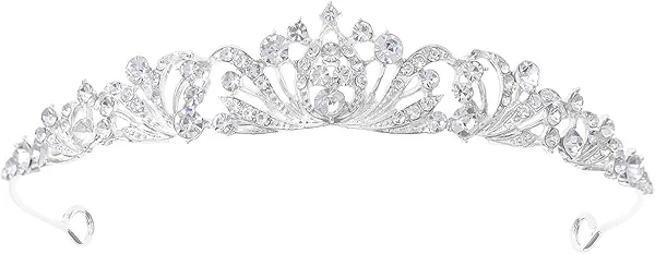 Silver Tiara Crown for Women Wedding Tiaras for Bride Princess Crowns and Tiaras for Girl Rhinestone Crowns for Birthday Halloween Cosplay Christmas Party Prom Gifts
