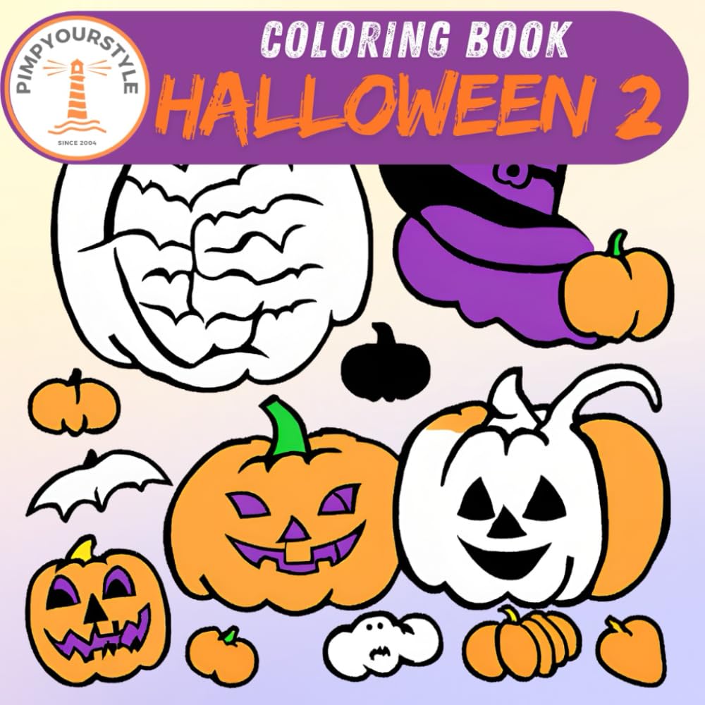 HALLOWEEN COLORING BOOK - 2 - 24 funny and Spooky Pages for Toddlers to Color! Halloween Gift for preschoolers & little Monsters: For candy hunters ... coloring fin for little ghosts & witches