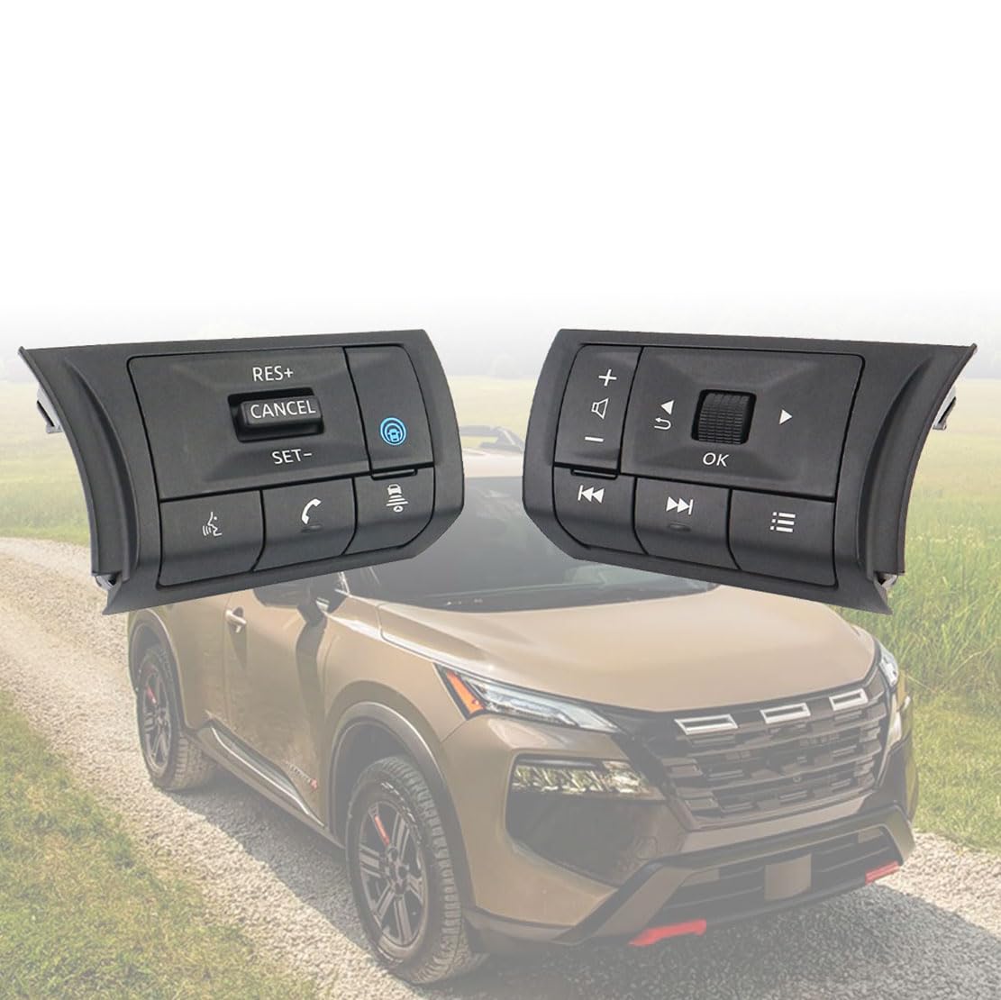 Switch Assembly Steering Switch Compatible with Nissan Pathfinder 2022 2023 2024 Nissan Rogue 2023 2022 2021 Replacement 25550-6RF6B 255506RF6B