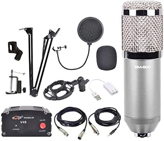 TEmkin Condenser Microphone Set Computer Mobile Phone Universal Set K Song Condenser Microphone Anti-Spray Net Condenser Microphone,Condenser Microphones Vocal Microphones