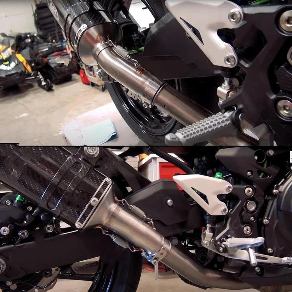 Motorcycle Exhaust Pipe Middle Link For Kawasaki Ninja 400 Z400 Z250 2017-2021 51mm Tubo De Escape Muffler System Rear End Components(Type A)