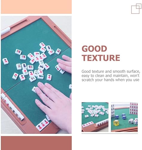 Miniatura 4 de CLISPEED 1 juego de mesa de mahjong portátil Rummy melamina azulejos ajedrez damas tablero acrílico Mahjong azulejos Mahjong Mat Mini tablero de