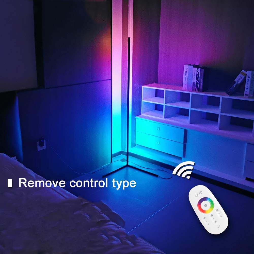 Lampa stojąca LED, ściemniana, z pilotem zdalnego sterowania, 20 W, lampa stojąca do salonu, sypialni, zmiana koloru, światło RGB, bezstopniowa regulacja temperatury barwowej i jasności,