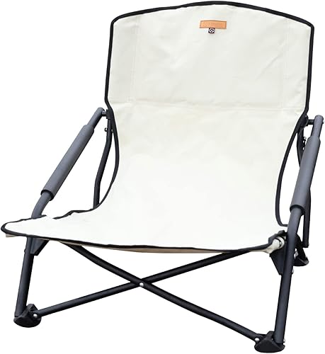 S'more Sillas de playa bajas con bolsa de transporte, silla de camping con reposabrazos acolchados, sillas plegables ligeras para camping,