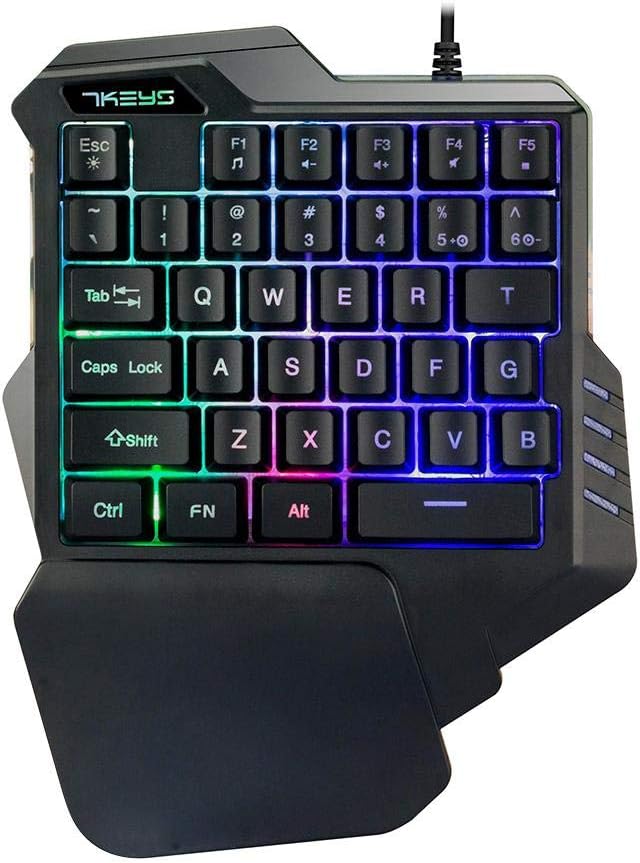 Paul03Daisy Mechanical Gaming Keyboard,Left One-handed Hand Game Artifact Keypad For Game LOL/Dota/OW/PUBG/Fortnite for Computer PC & Mac Gamers