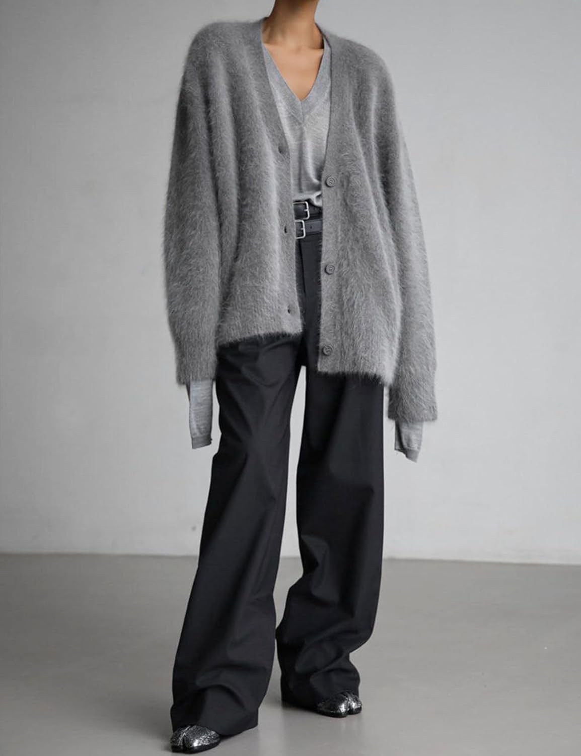 Arssm Womens Fuzzy Cardigan Sweater V Neck Cardigans Button Down Fluffy Knit Top Fashion 2026 Knitwear - Image 6