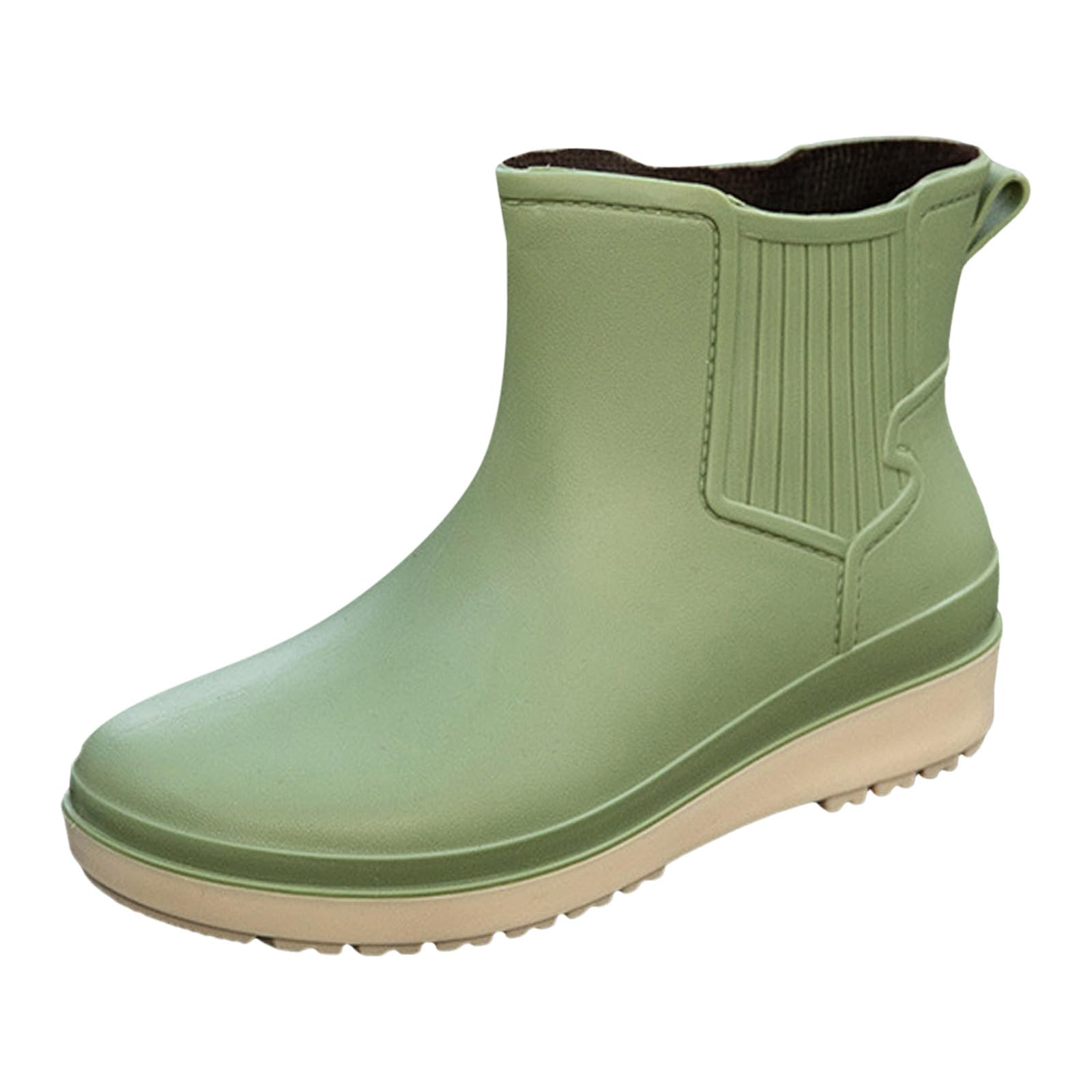 Generisch Damen Schuhe Slip Damen Regenschuhe Koreanische Version Einfarbig Mode Kurze Röhre Wasserschuhe mit Rutschfester Sohle für nasse Tage