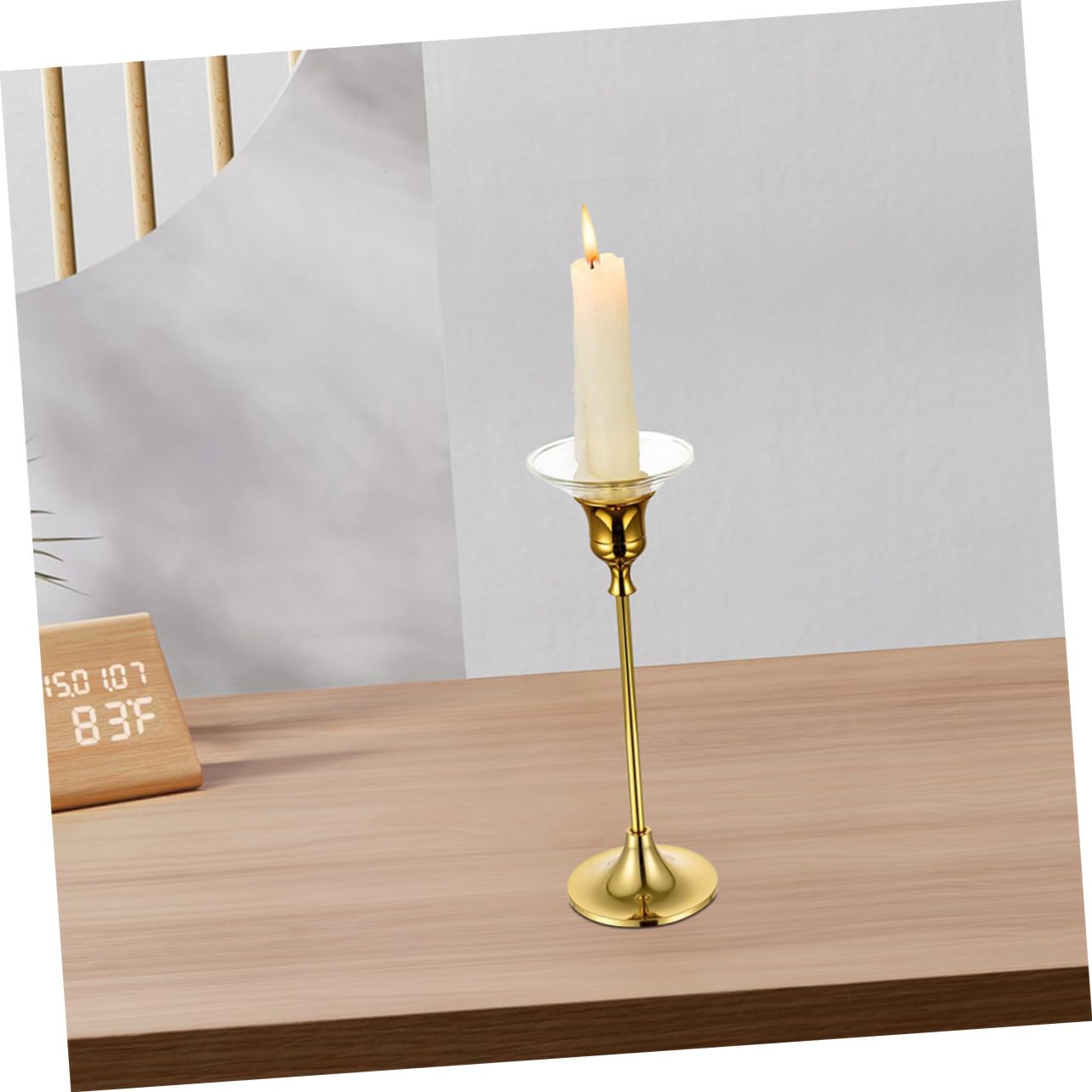 MAGICLULU 6 Pezzi Porta Tappi per Candele Rotondi in Vetro Resistente ad Alta Temperatura, Riutilizzabili, Design Minimalista e Semplice per Relax e Meditazione