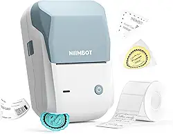 B1 Etiquetadora, Impressora Térmica Bluetooth Portátil, Rotuladora de Etiquetas Adesivas para Casa, Escritório, Cozinha e Escola, 2 Polegadas com Etiquetas de 50 * 30mm, Azul Celeste