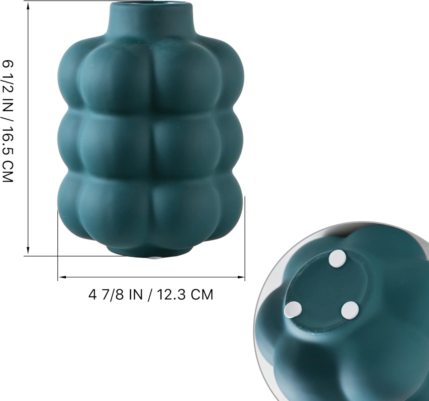 Ceramic Vase, Modern Dried Flower Vase, Blue Teal Vase with Raised Dots, Boho Home Decor for Centerpiece Wedding Dinner Table Party Living Room Office Bedroom, Housewarming Gift image 7 of 9 B09HPZMHPG