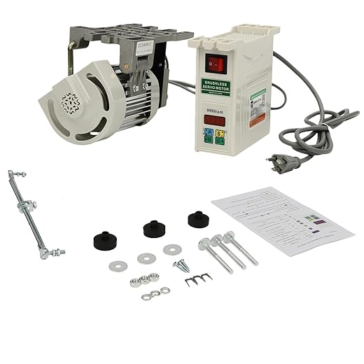 Industrial Electric Brushless Sewing Machine Servo Motor, 500-4500rpm Adjustable 110V 600W Low Noise Sewing Machine Brushless Split Motor with Convenient Controller