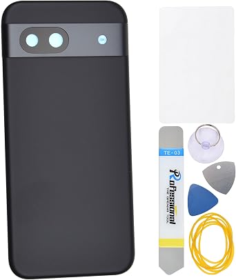 Obsidian Back Cover Rear Camera Frame and Glass with Pre-Cut Adhesive for Google Pixel 8a