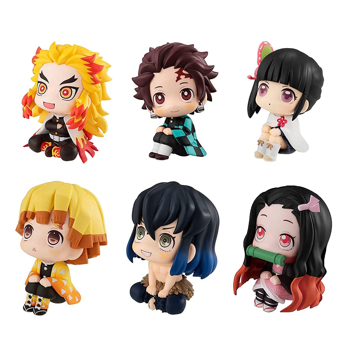 6 Pcs/Set Demon Slayer Action Figures - Zenitsu Tsuyuri Inosuke Tanjiro Nezuko Kyojuro Figurines - Kimetsu no Yaiba Figures Collections 2.7 Inch