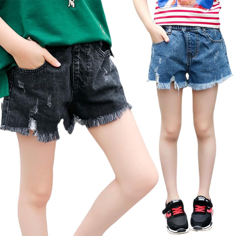 デニムショートパンツ 女の子 子供服 デニム キッズショートパンツ カットオフデニム フリンジデニム
