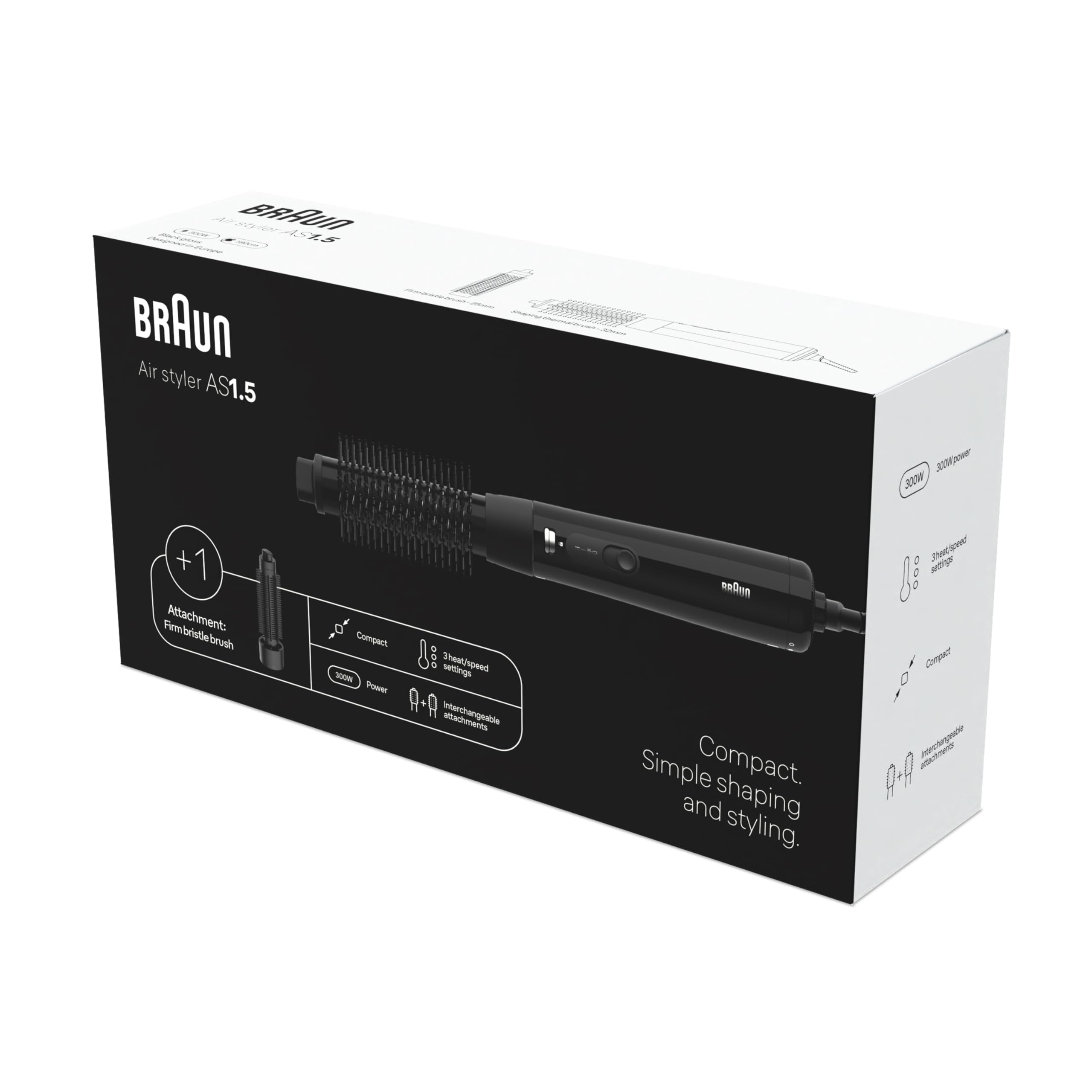 Braun BRAS150E Air Styler AS1.5 Saç Kurutma Makinesi ve Şekillendirici, 2 Başlıklı