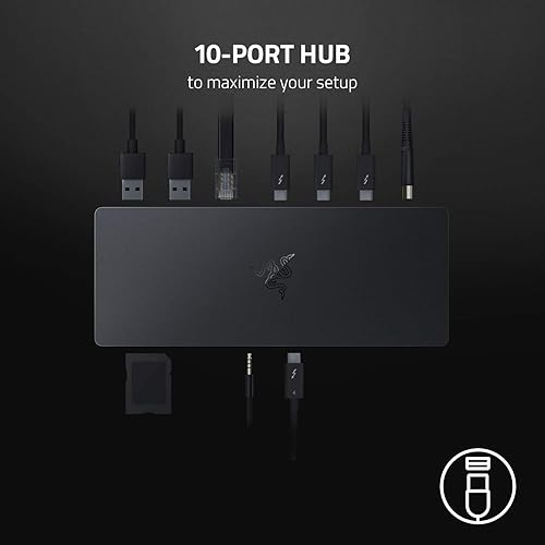 Miniatura 3 de Razer Base Thunderbolt 4: 10 puertos en 1 - Salida de video dual 4K o única 8K - Hub USB A y C, 2.5 GbE Thunderbolt 3, Mac y PC Compatible -