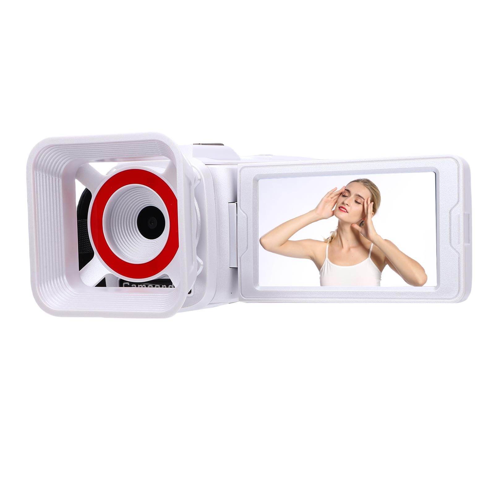 Caméscope numérique 4K 64MP Tangxi blanc avec écran rabattable 3" pour vlogging - 8