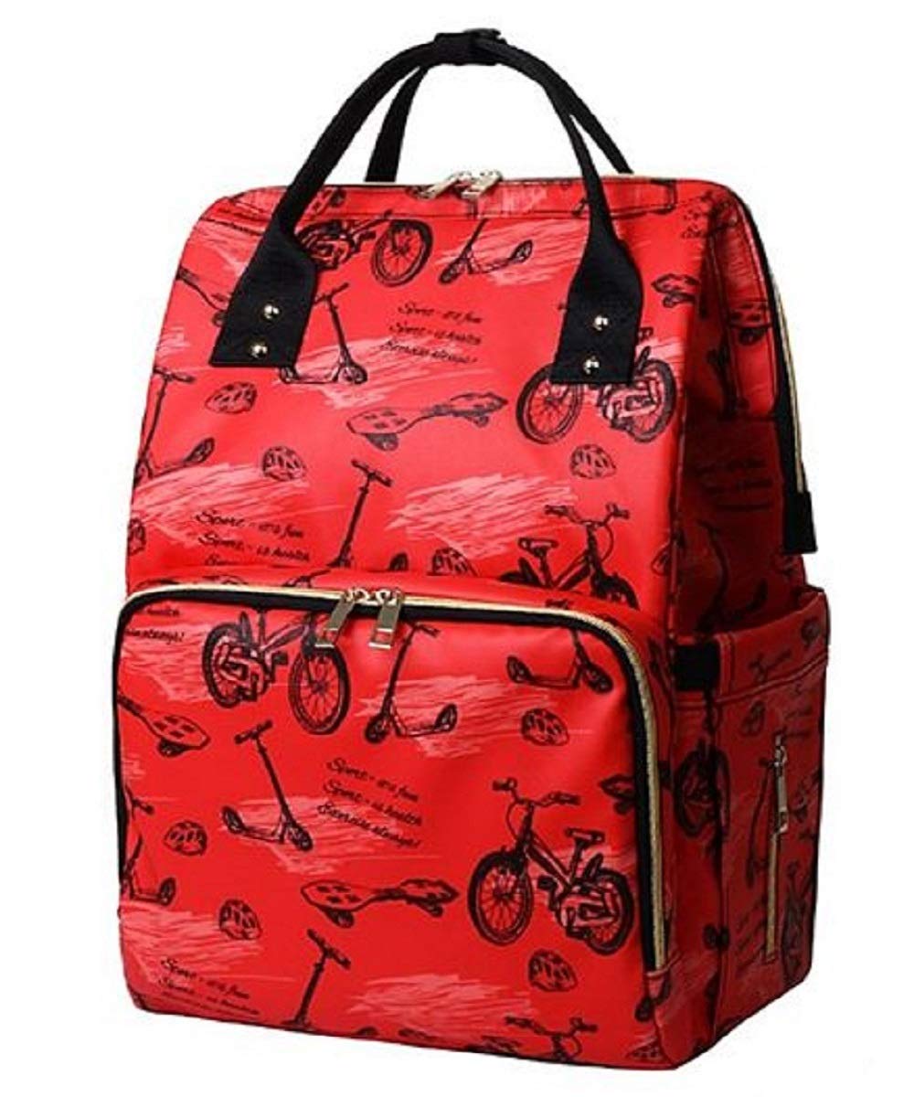 SYGA Multipurpose Large Capacity Mom's Backpack Diaper Bag(Red)-image-46