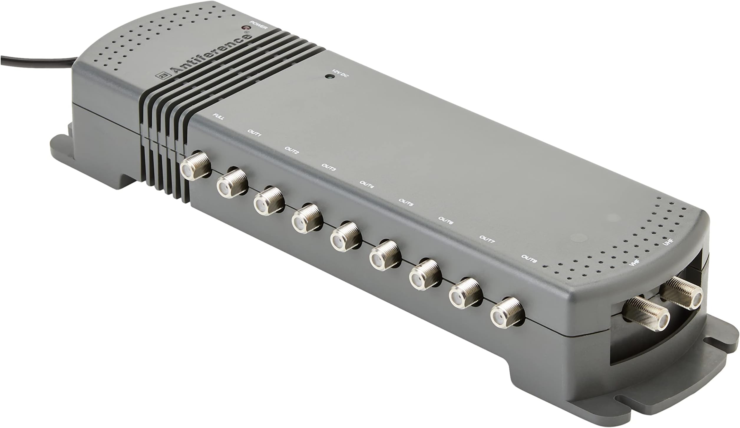 Antiference A281LRPROLTE 8 Way 2-In 8-Out Aerial Amplifier for TV - Black