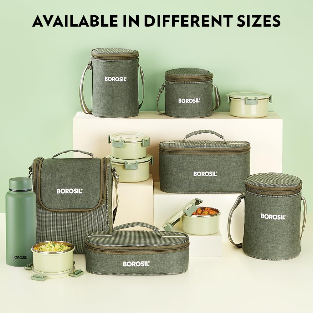 Borosil Microwave Safe Stainless Steel Lunch Box with Bag for Men & Women — Amazon image 9