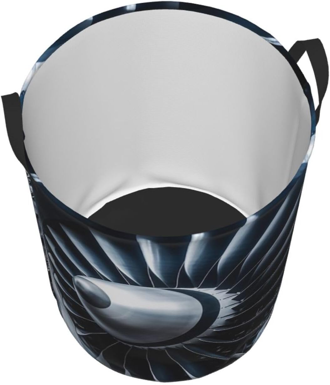 Jet Engine Laundry Basket With Handles, Foldable Laundry Hamper Oxford Cloth Dirty Clothes Basket Waterproof Clothes Toys Storage Bin Organizer for Bedroom Bathroom Dorm