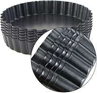 Vista 4 de 6 Pack 5 Inch Mini Tart Pans with Removable Bottom, Nonstick Round Quiche Pan Heavy Duty Fluted Sides for Tartlets, Mousse Cakes, Dessert Baking