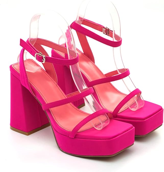 pinky＊ Amazon.com | TNXZ Platform High Heels for Women Hot Pink