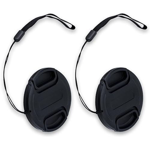 67mm Center Snap-on Lens Cap JJC Camera Front Lens Cover for Canon Nikon Fujifilm Sony Olympus Panasonic Any Lens with 67mm Filter Thread Replaces Original Cap with Free Lens Cap Keeper -2pack
