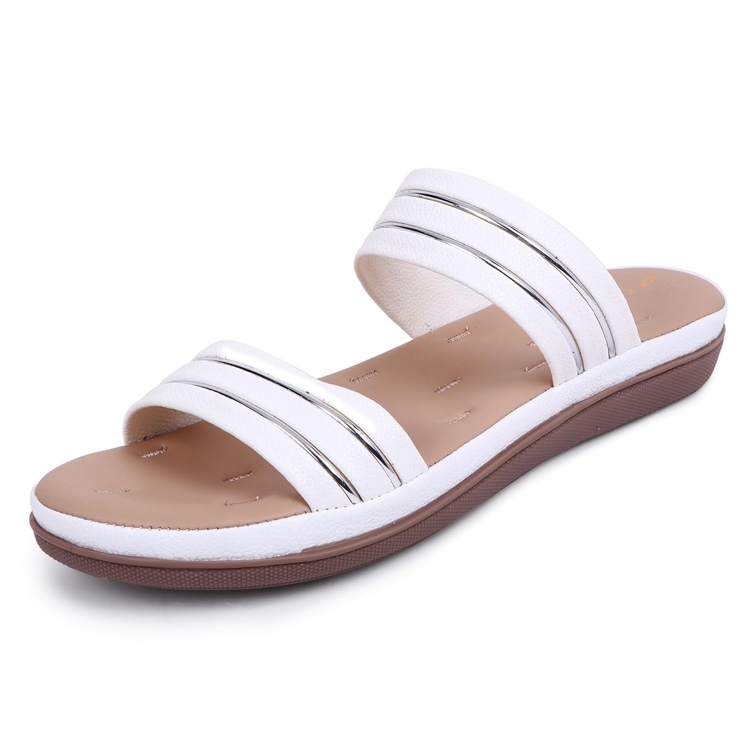 TRASE Nora Flat Slippers for Women, Comfortable Casual Sandals (White, 4 UK) (B0D9BT3QFM) Amazon Price History, Amazon Price Tracker