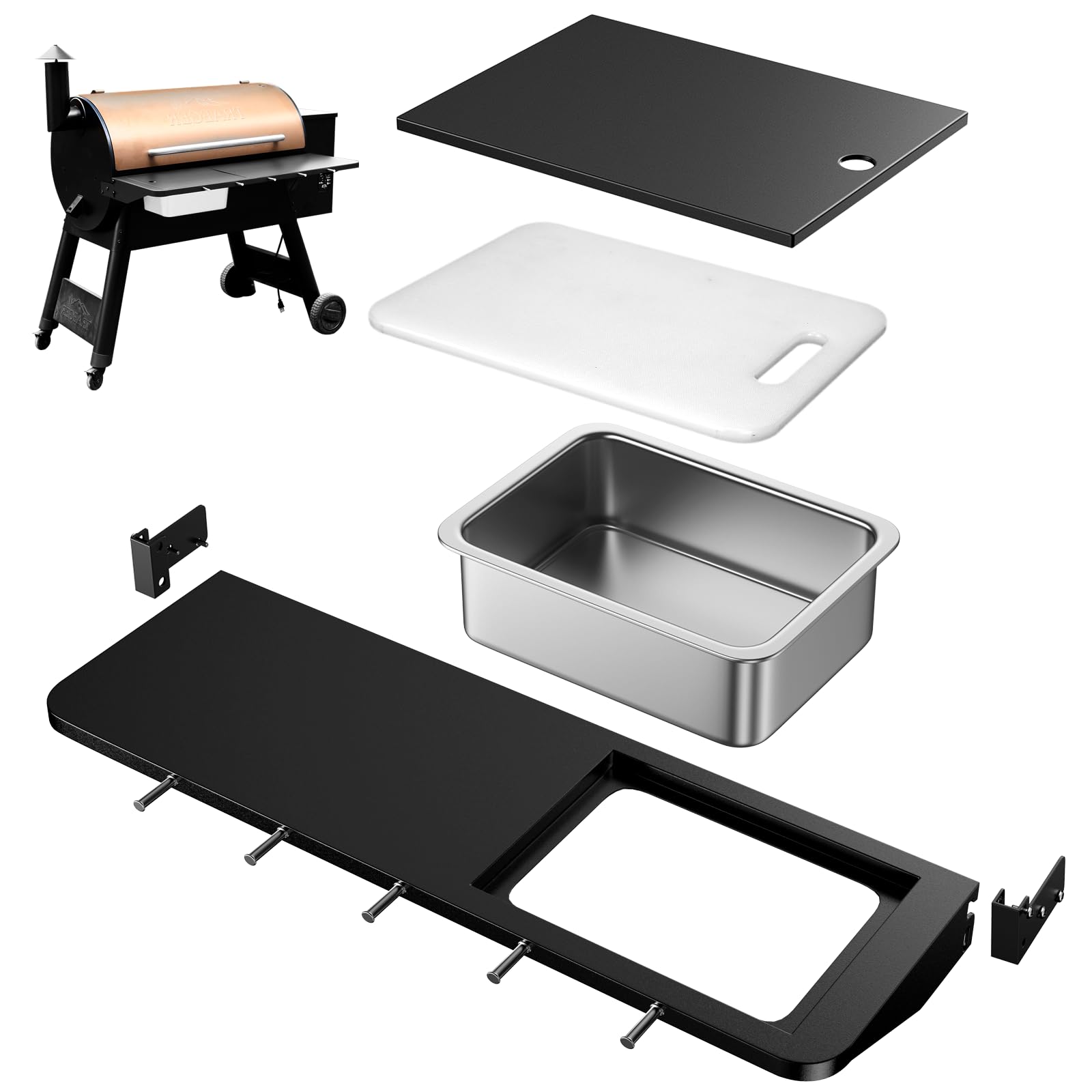 Utheer Folding Front Shelf for Traeger Pro 34, Century 885, Texas Elite 34