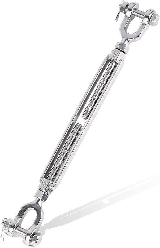 Turnbuckle 3/8 M10 304 Stainless Steel Turnbuckle, 3200 lbs Working Load Limit, Jaw and Jaw Turnbuckles for Cables Wire Tensioner, Turnbuckle for Shade Sail, Yard Zipline