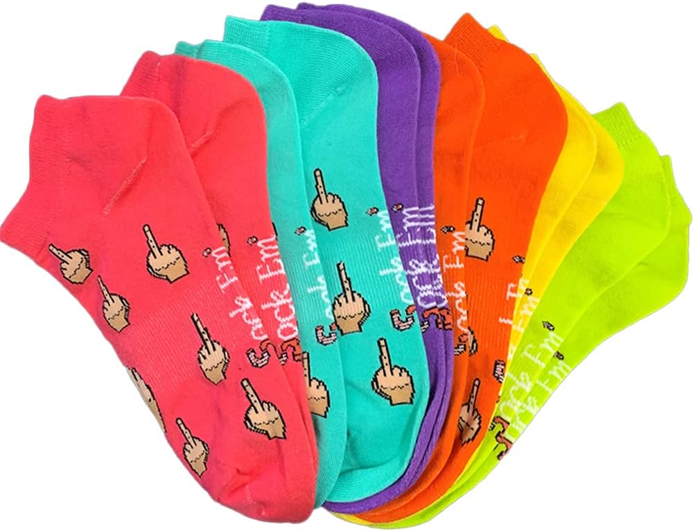 Sock Em' Sock Emporium Middle Finger 6 Pack for Women