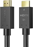 Câble HDMI Long 8K 4K 50ft, Câble HDMI 2.1 Fibre Optique 48Gbps Ultra Haute Vitesse Prend en charge 8K 60hz 4K 120hz HDR eARC CL3 en Mur Compatible avec PS5, Xbox, PC, Projecteur, Moniteur, HDTV, Apple Roku TV Box