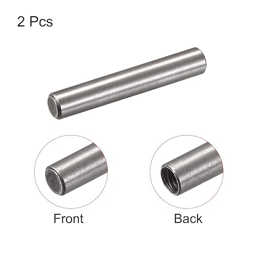 Miniatura 3 de uxcell M5 Pasador de rosca interna 2 unids 0.315x2.165 in biselado plano acero al carbono cilíndrico pin cama estantería dispositivos metálicos
