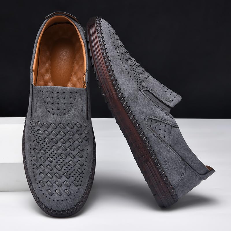 Carter James Genuine Leather Loafer Mens Comfortable Casual Slip On Loafers Lightweight Breathable Walking Shoes4