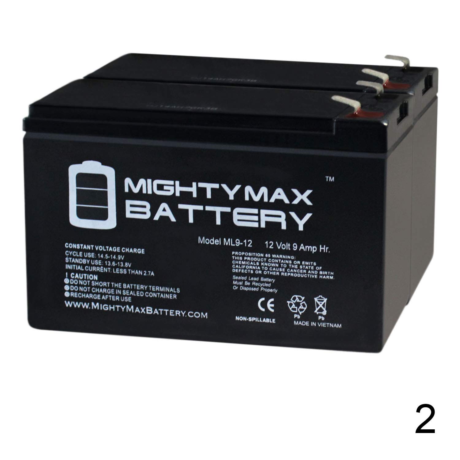 Mighty Max Battery 12v 9AH Battery for AutoPulse Z10 Release Control Panel - 2 Pack Brand Product